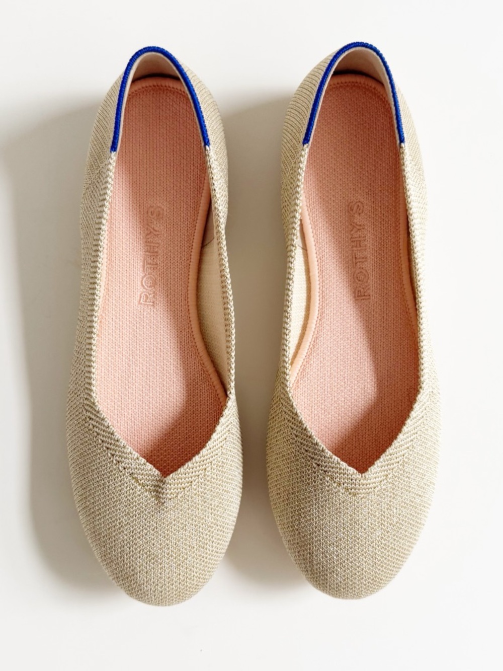 Rothys The Flat Light Gold Metallic Round Toe | 6.5 - Picture 3 of 13